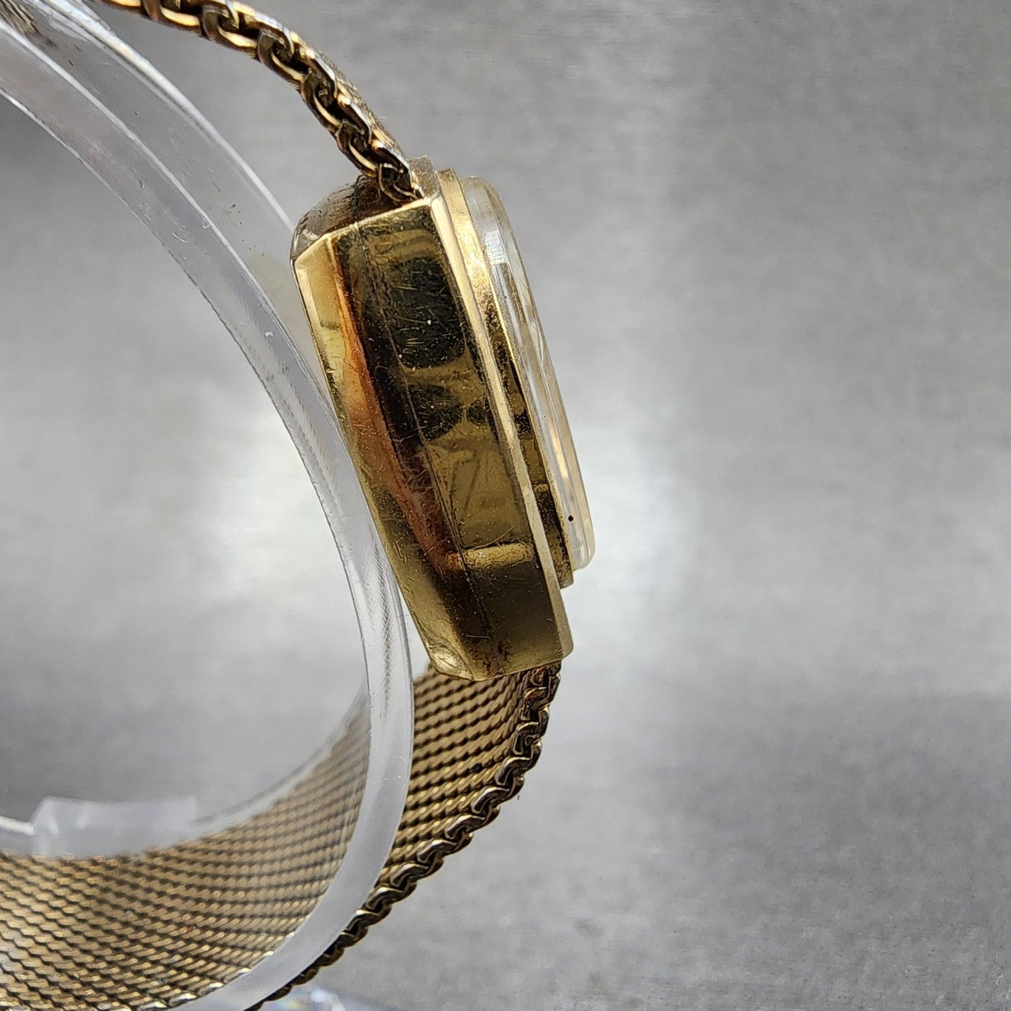 Bulova Accutron Watch Women 18mm Gold Dial Gold Filled Rectangle New Battery