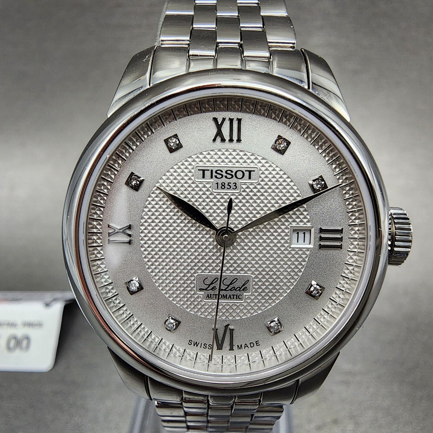 Tissot Le Locle Automatic Watch Women 29mm Silver Dial Diamond Accent Date Steel