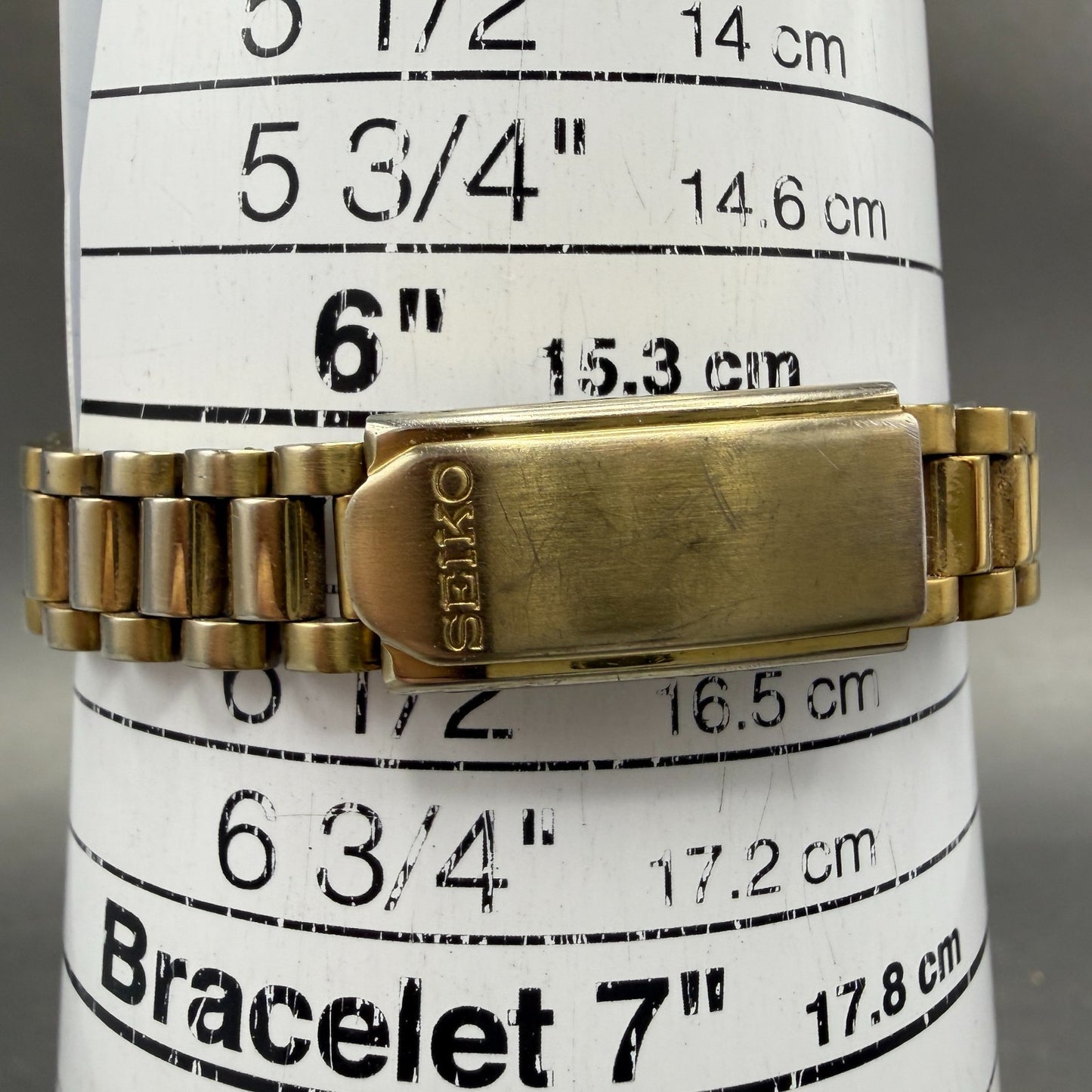 Seiko Watch Women 25mm Gold Dial Gold Tone Daydate Round 7N83-0041 New Battery 710