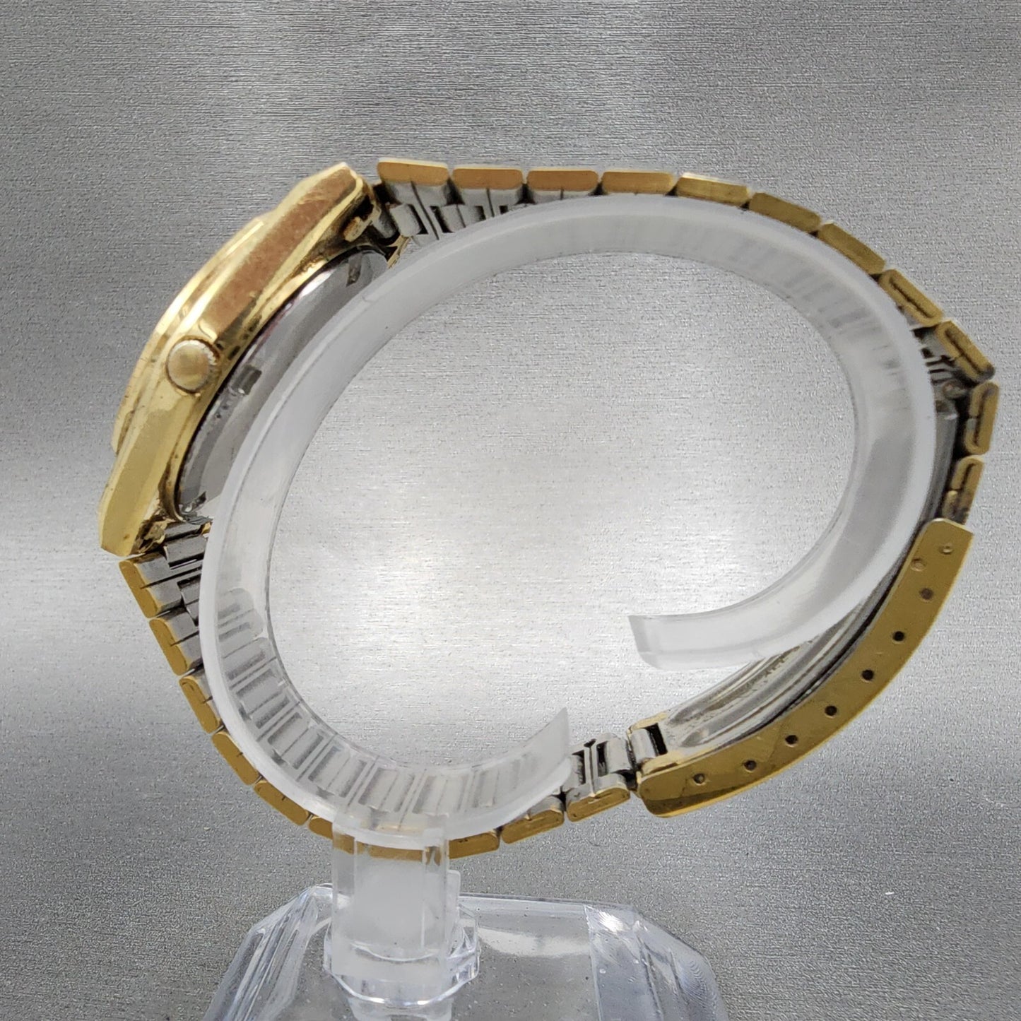 Seiko SQ Watch Men 36mm Gold Dial Gold Tone Daydate Round 7126-8009 New Battery