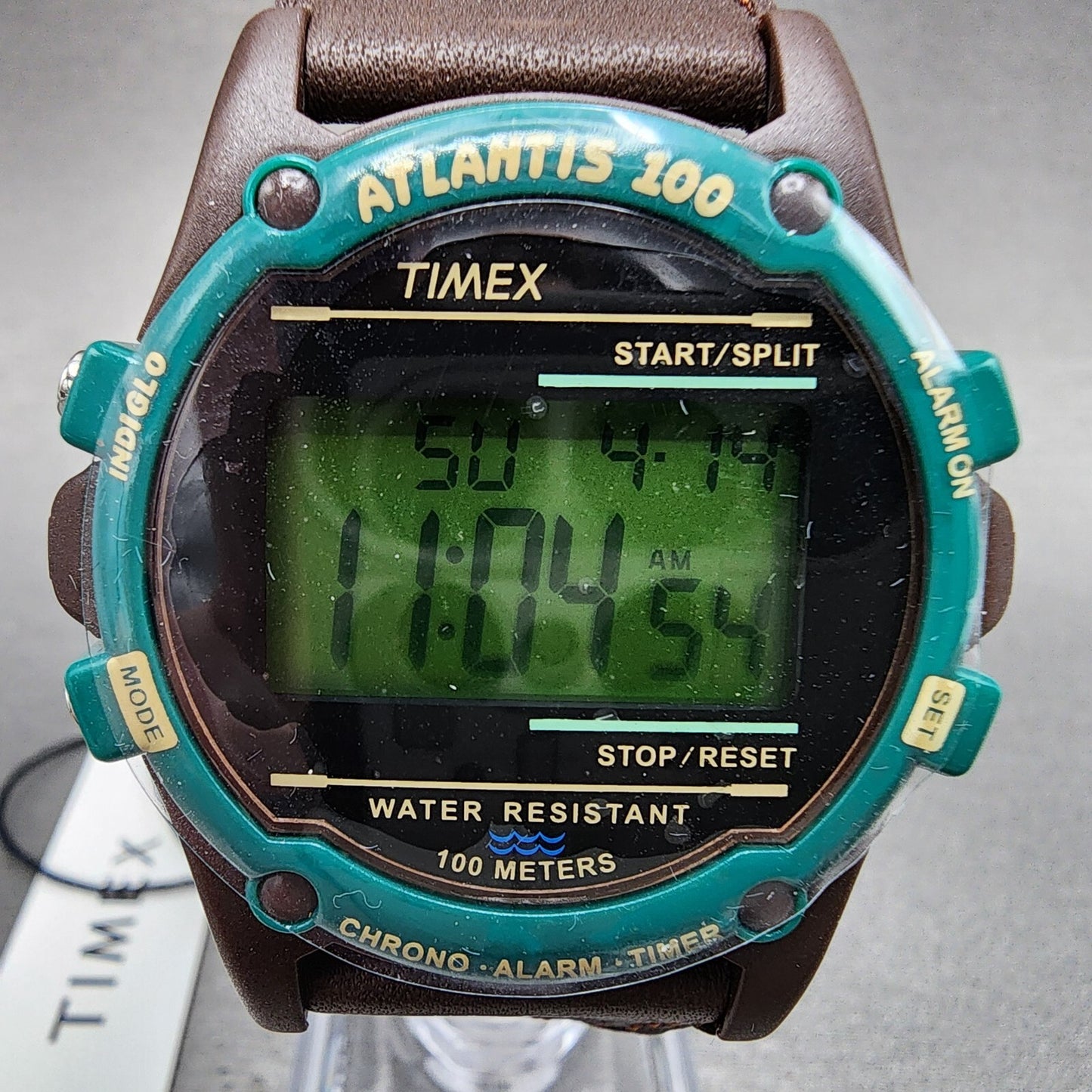 Timex Atlantic 100 Watch Men 40mm Digital Brown Tone Green Band TW2V44300VQ