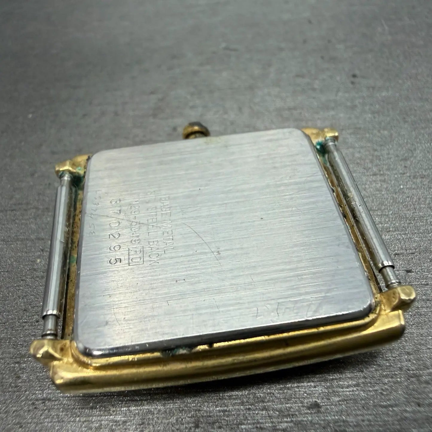 Seiko Tank Watch Men 29mm Champagne Dial Gold Tone Date Rectangle 7N29-5049 PART12