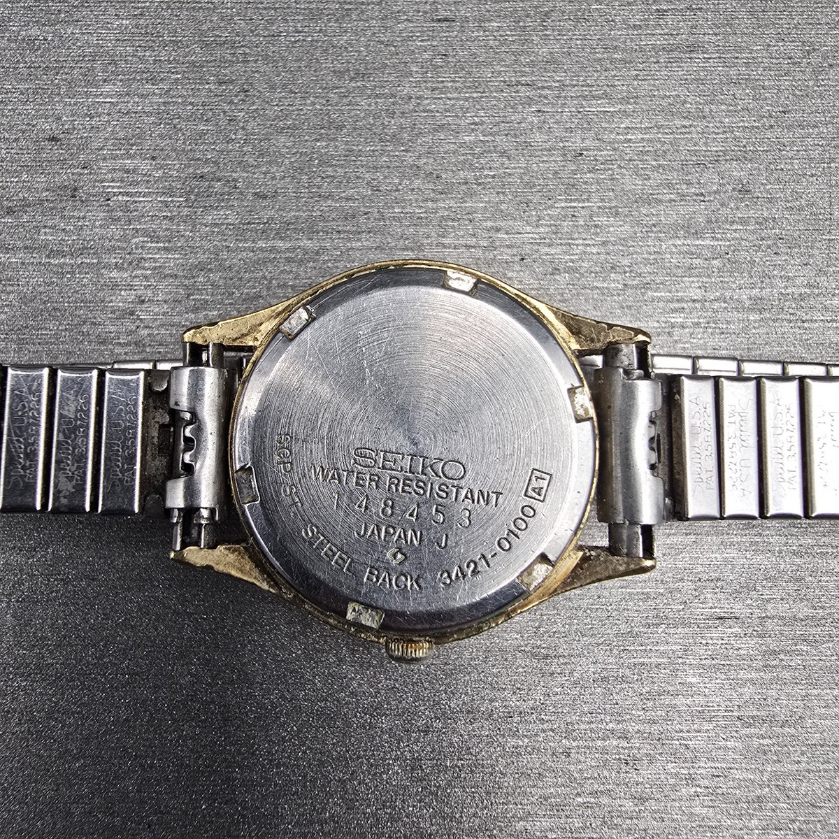 Seiko Watch Women 24mm Gold Dial Gold Tone Round 3421-0100 New Battery Vintage10