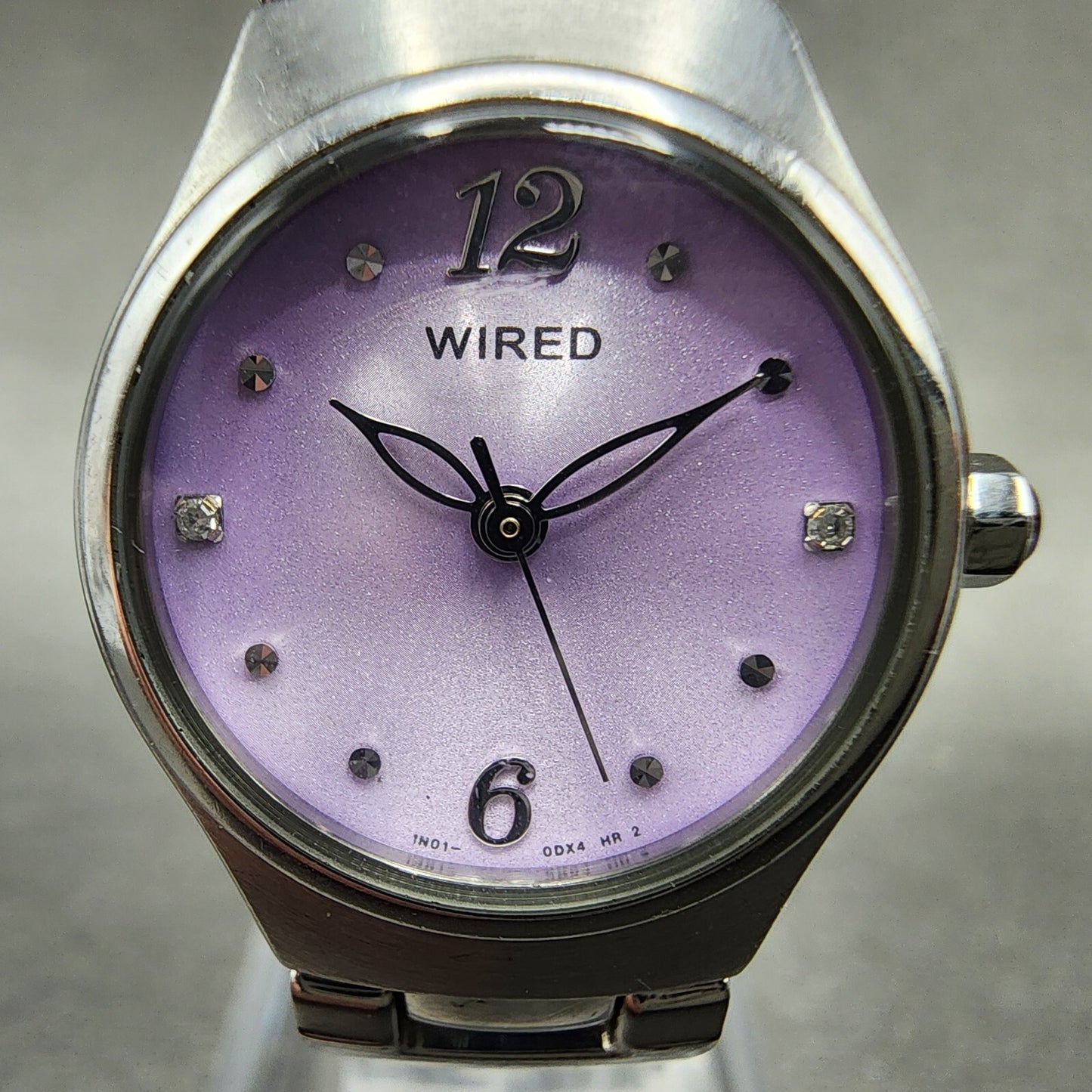Seiko ALBA Wired Watch Women 21mm Purple Dial Steel Round 1N01-0BW0 New Battery