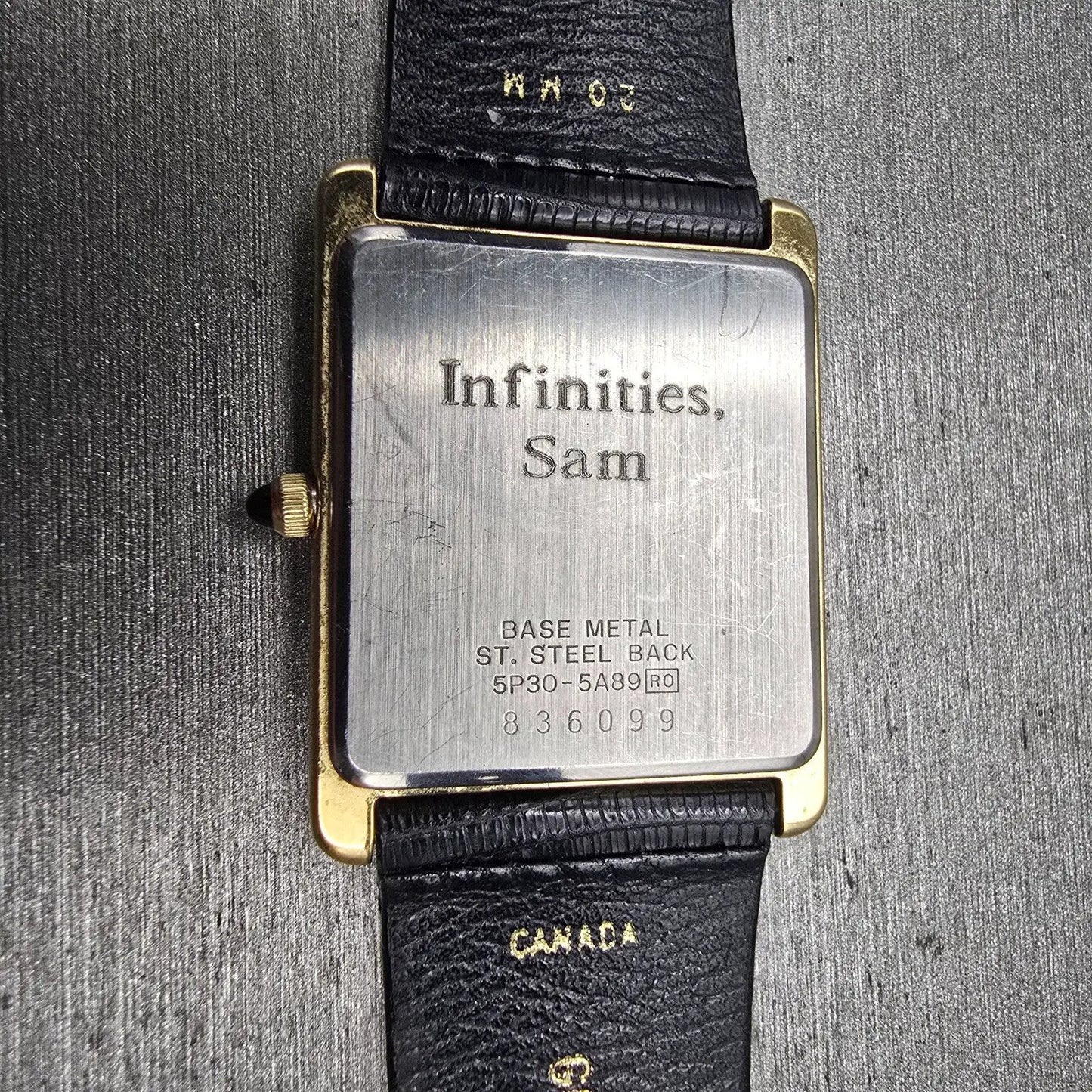 Seiko Tank Watch Men 26mm White Dial Gold Tone Rectangle 5P30-5A89 New Battery10