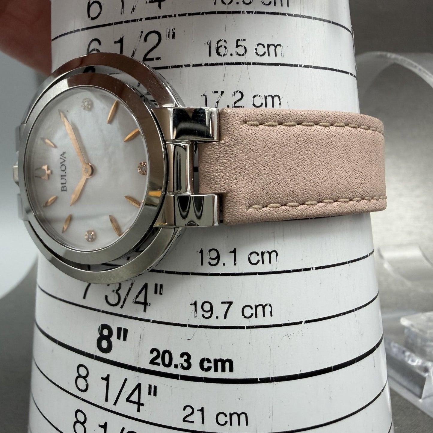 Bulova Rubaiyat Watch Women 35mm MOP Dial Stainless Steel Diamond 96P19710
