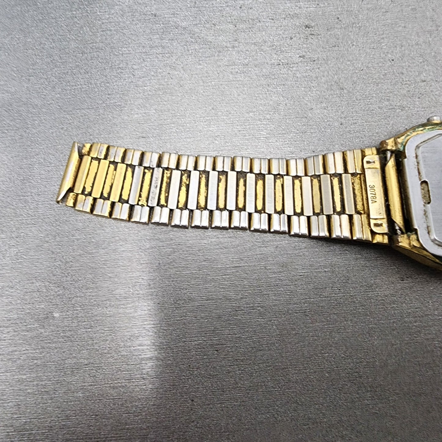 Citizen Robot Face Watch Men 32mm Brown Dial Gold Tone Rectangle 8943 PARTS