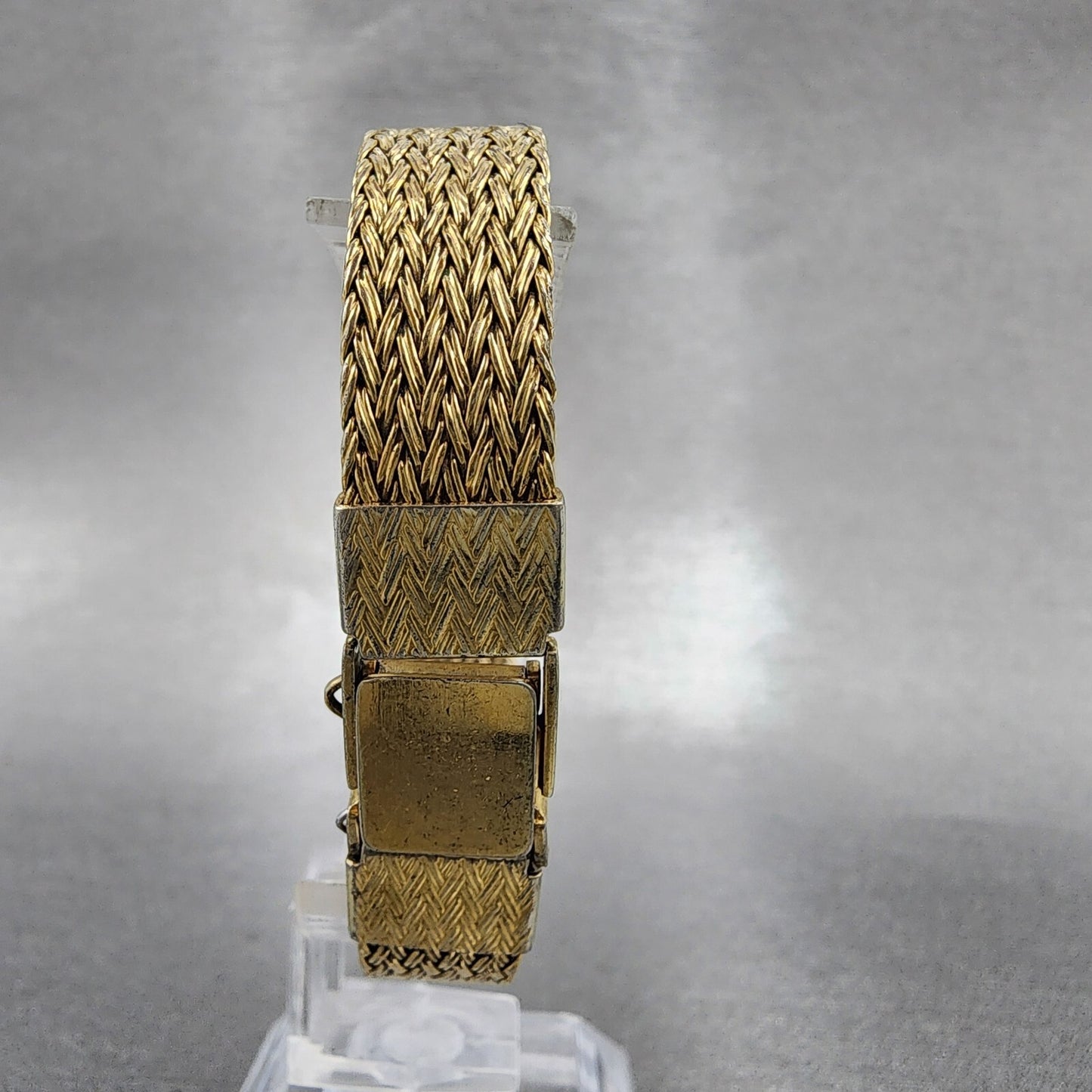 Seiko Tank Watch Women 19mm Champagne Dial Gold Tone 1400-5140 New Battery