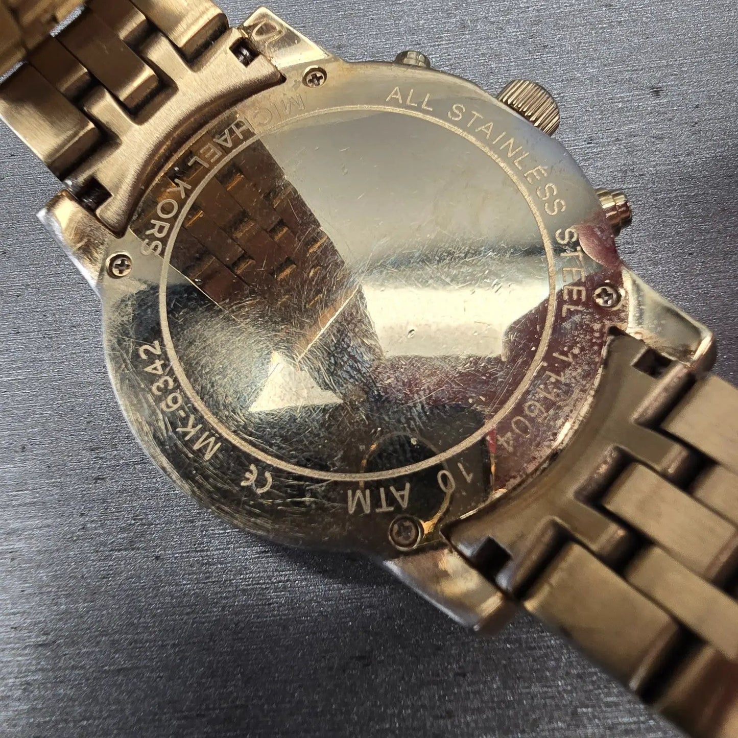 Michael Kors Chronograph Watch Women 41mm Gold Dial Gold Tone Date MK6342 NewBat10