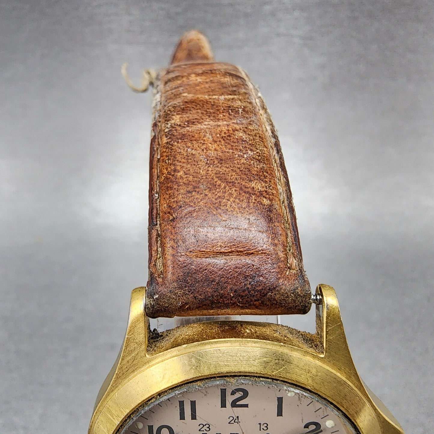 VTG LL Bean Watch Men 34mm Gray Dial Gold Tone Date Round PARTS