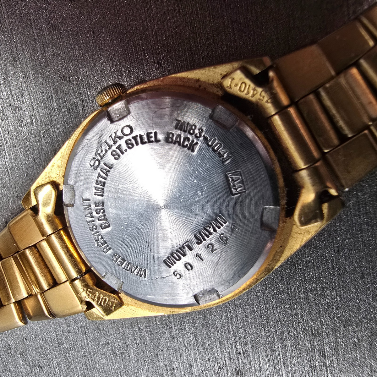 Seiko President Watch Women 24mm Gold Dial Gold Daydate 7N83-0041 New Battery10