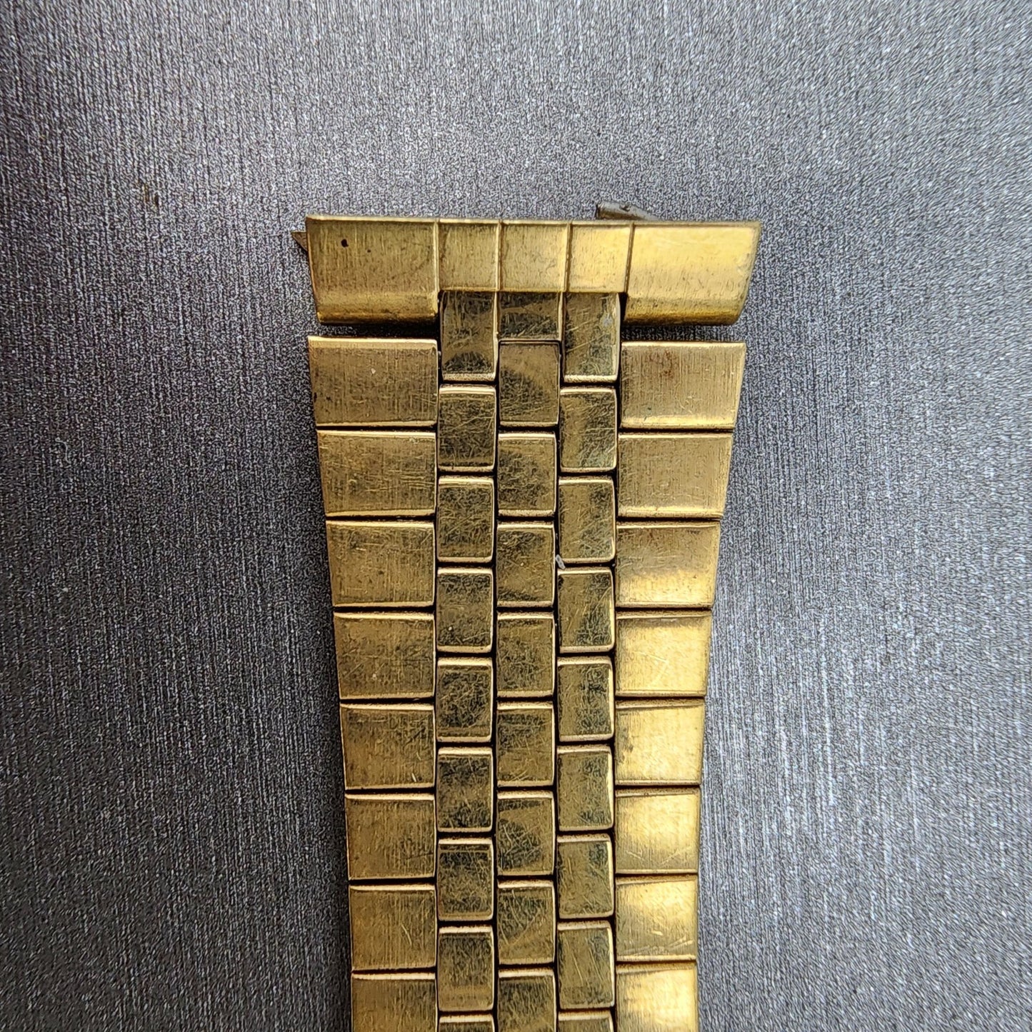 VTG Pulsar Watch Bracelet 19mm Gold Tone Steel Tri Folding Clasp 092MC