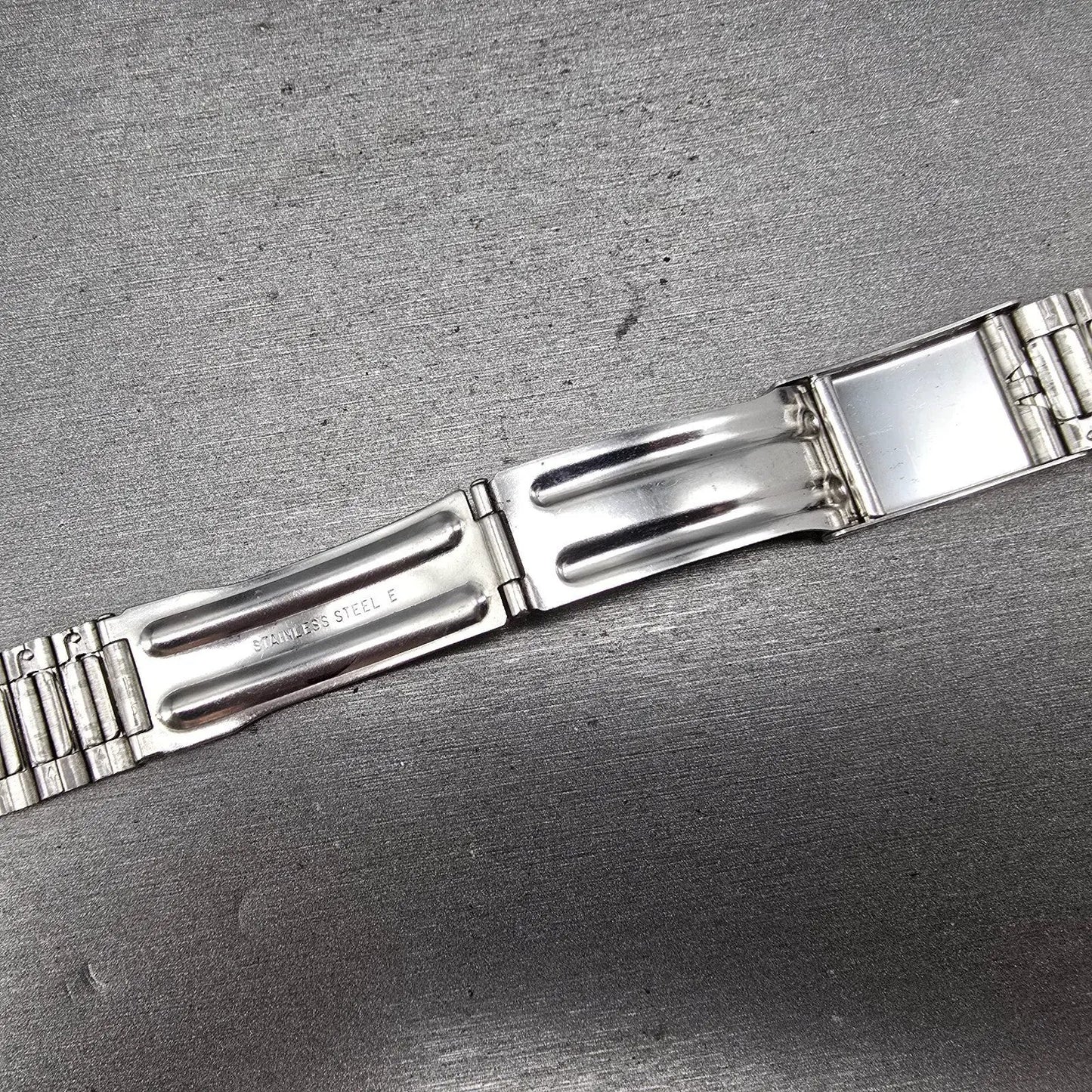 Seiko Bracelet 20mm Stainless Steel Silver Tone Tri Folding Clasp VTG Japan16