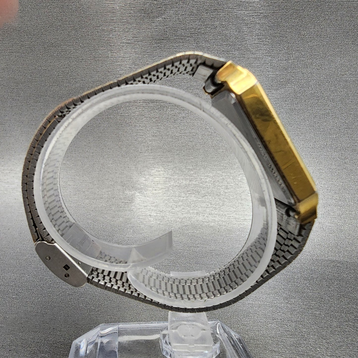 Orient VX Tank Watch Men 27mm Silver Dial Gold Tone Rectangle PARTS