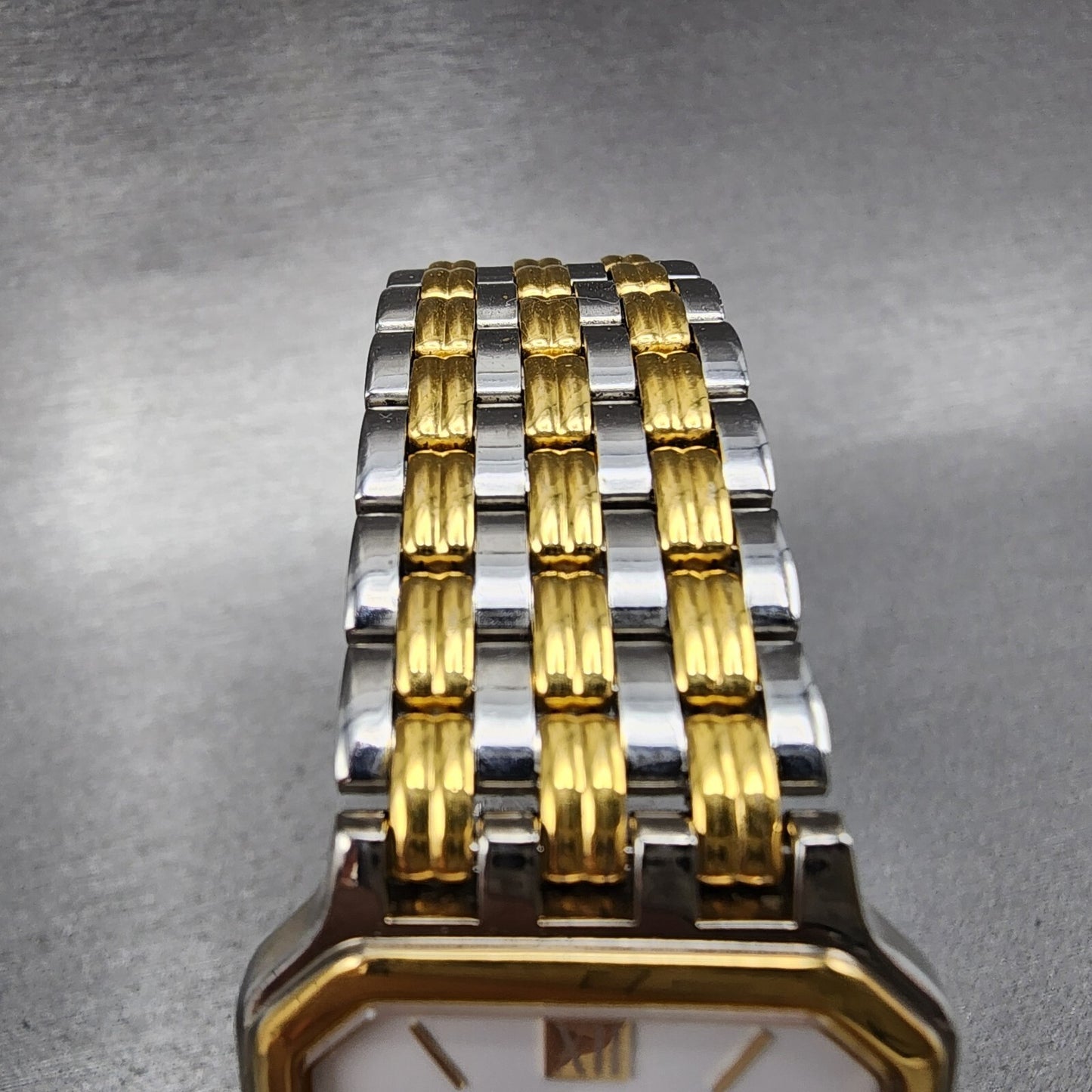 Seiko Tank Watch Men 27mm White Dial Two Tone 5y30-5d60 PARTS