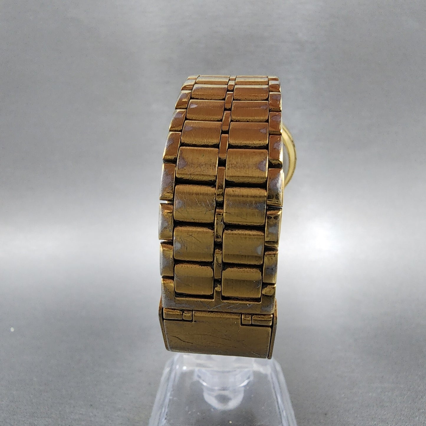 Seiko SX Watch Men 34mm Gold Dial Gold Tone Round V701-6J60 PARTS REPAIR