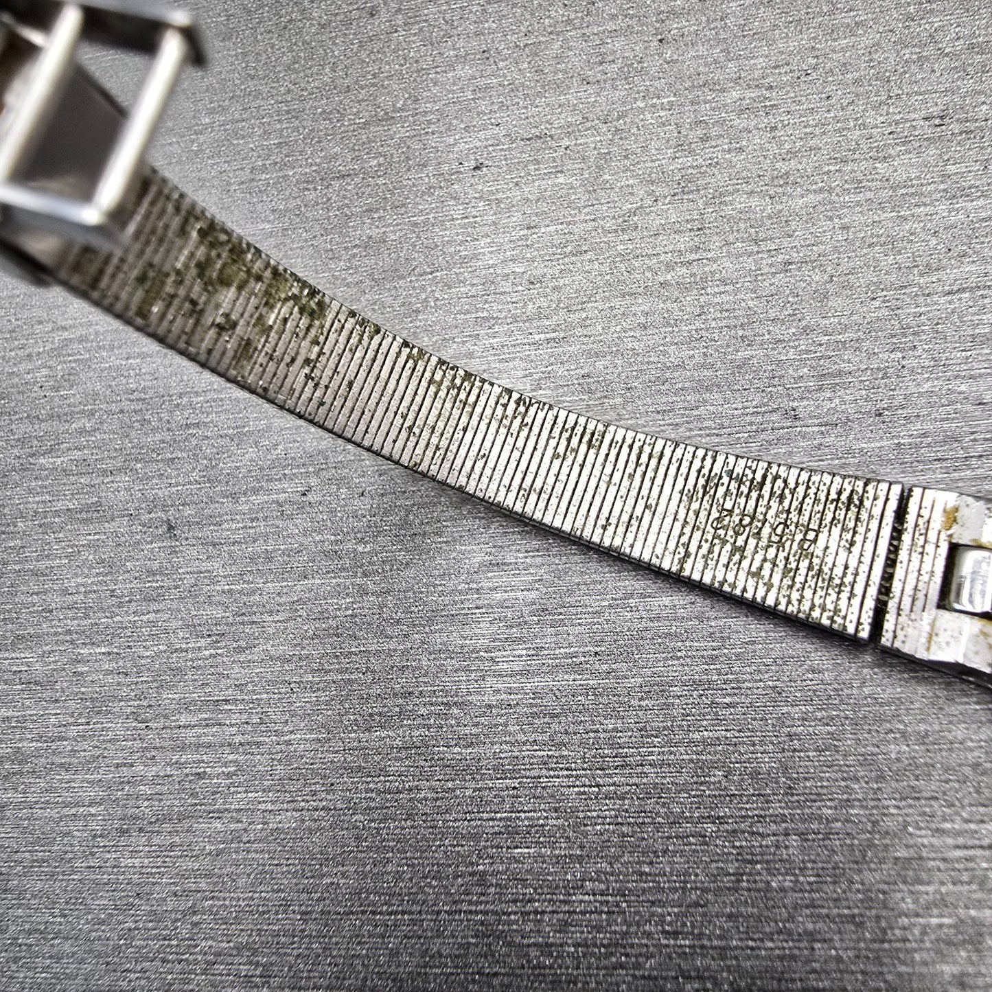 Seiko Watch Women 13mm Silver Dial Two Tone Rectangle 2E20-5139 New Battery VTG12