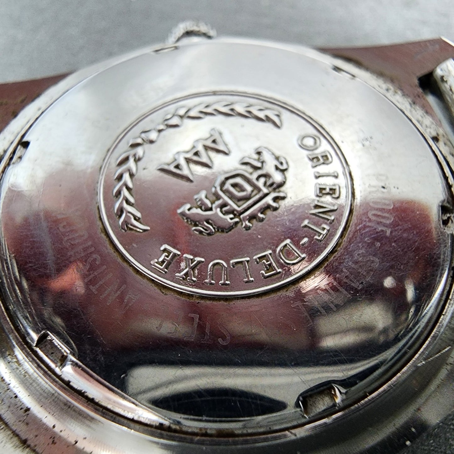 Orient AAA Deluxe Crystal Watch Men 35mm Silver Dial Steel Daydate Automatic