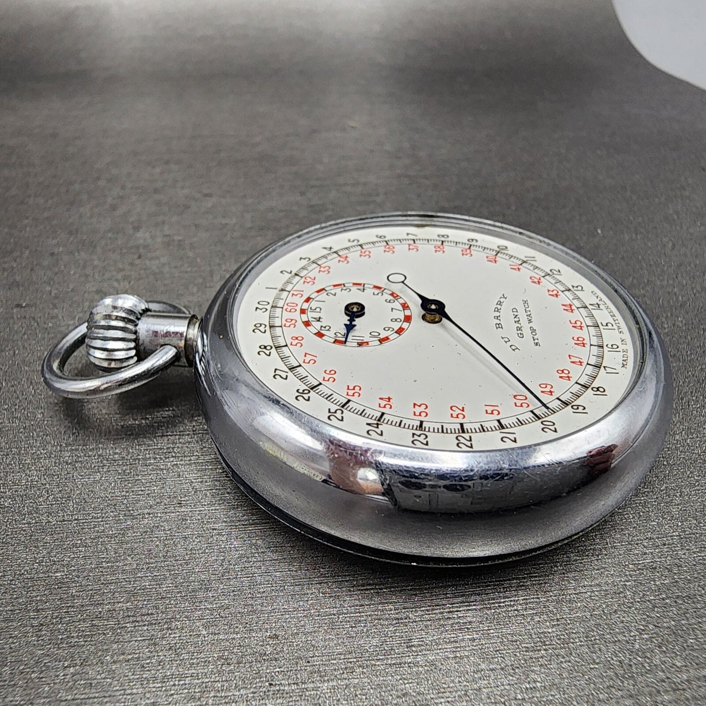 Du Barry Grand Stop Watch Sports Timer 49mm White Dial Silver Tone Manual PARTS