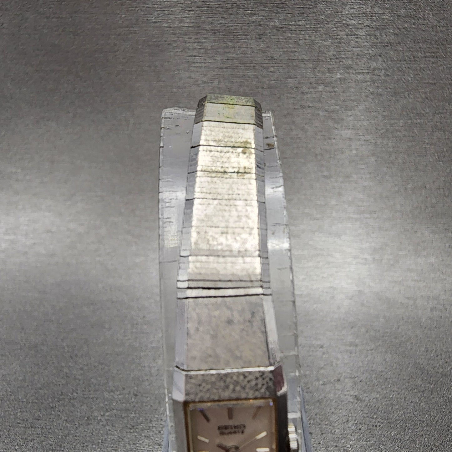 Seiko Tank Watch Women 12mm Silver Dial Silver Tone 2e20-5029 New Battery
