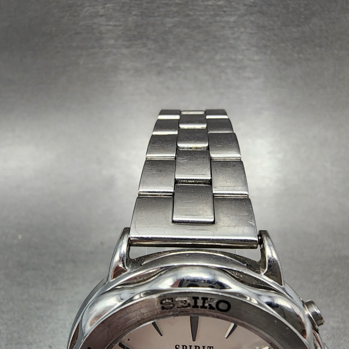 Seiko Spirit Auto quartz Watch Men 38mm White Dial Steel Date 5M25-6A00 PARTS