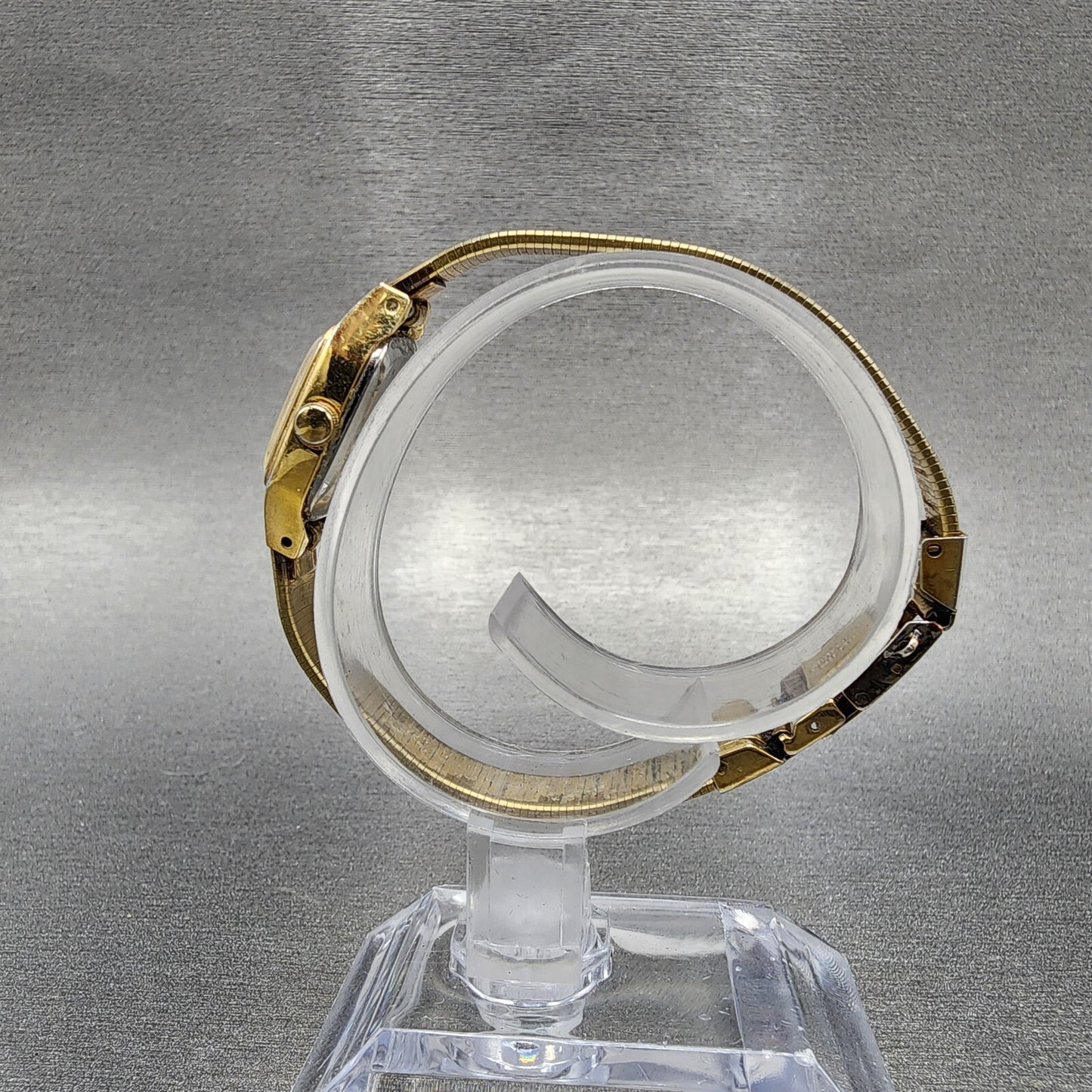 VTG Citizen Seven Watch Women 16mm Champagne Dial Gold Tone Rectangle New Batt