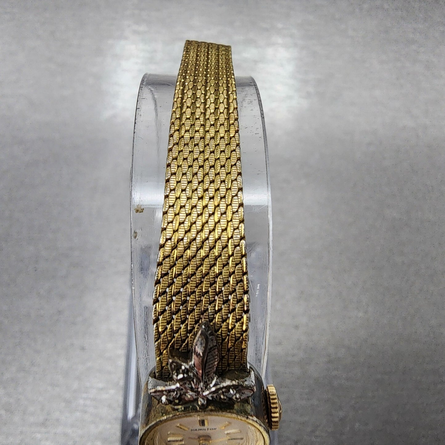 VTG Hamitlon Watch Women 14mm White Dial Gold Plated Oval Manual Wind PARTS