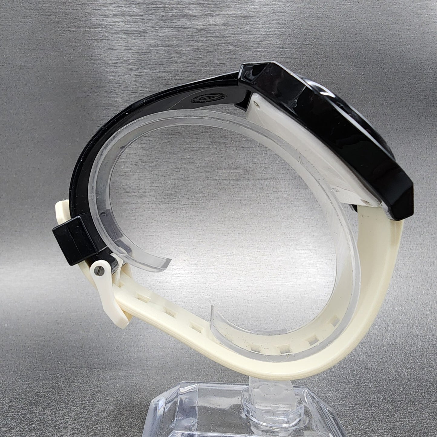 Nixon Time Teller P Watch Men 39mm White Dial Black & White Tone New Battery
