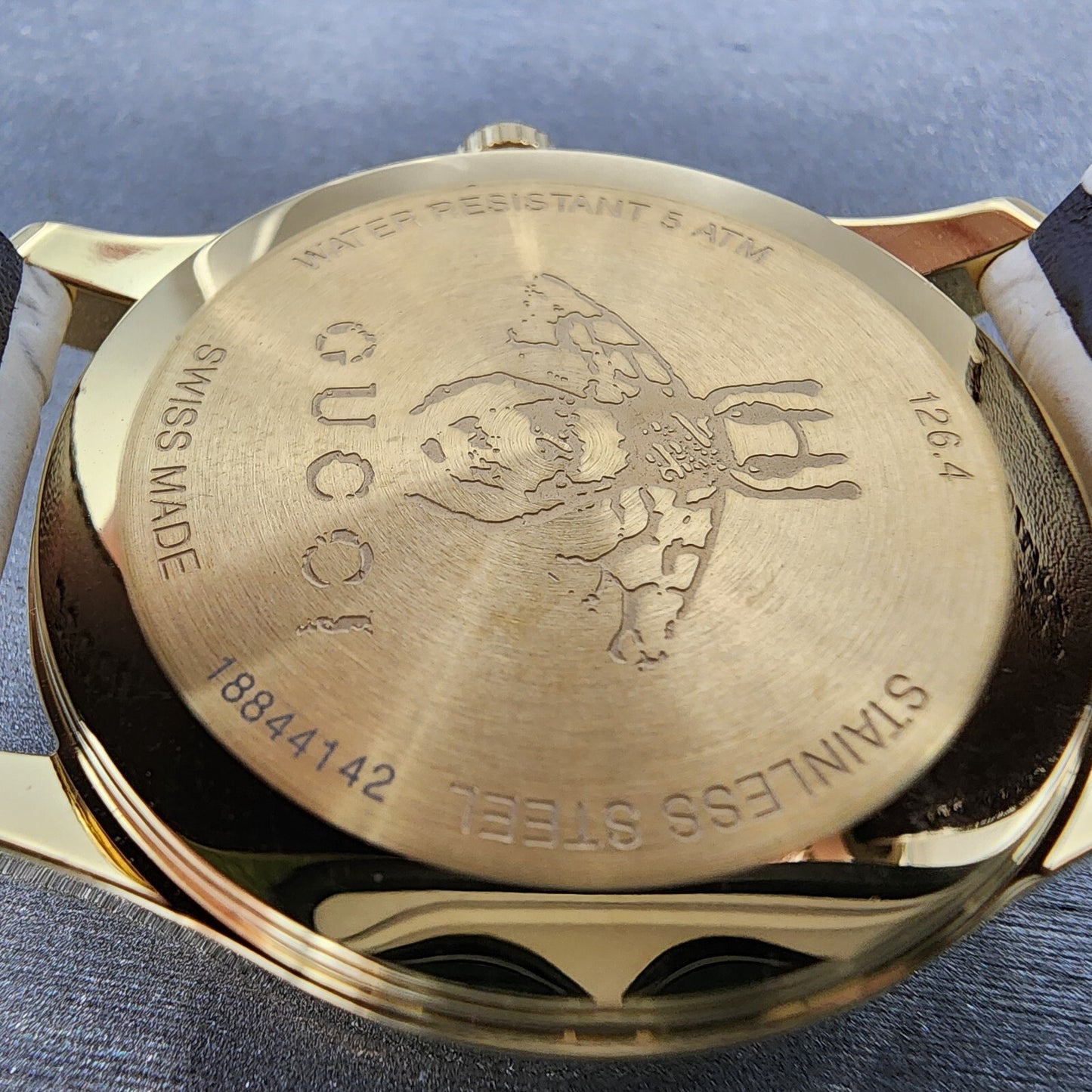 Gucci G-Timeless Watch Women 38mm White Dial Gold Tone Round Leather YA1264033