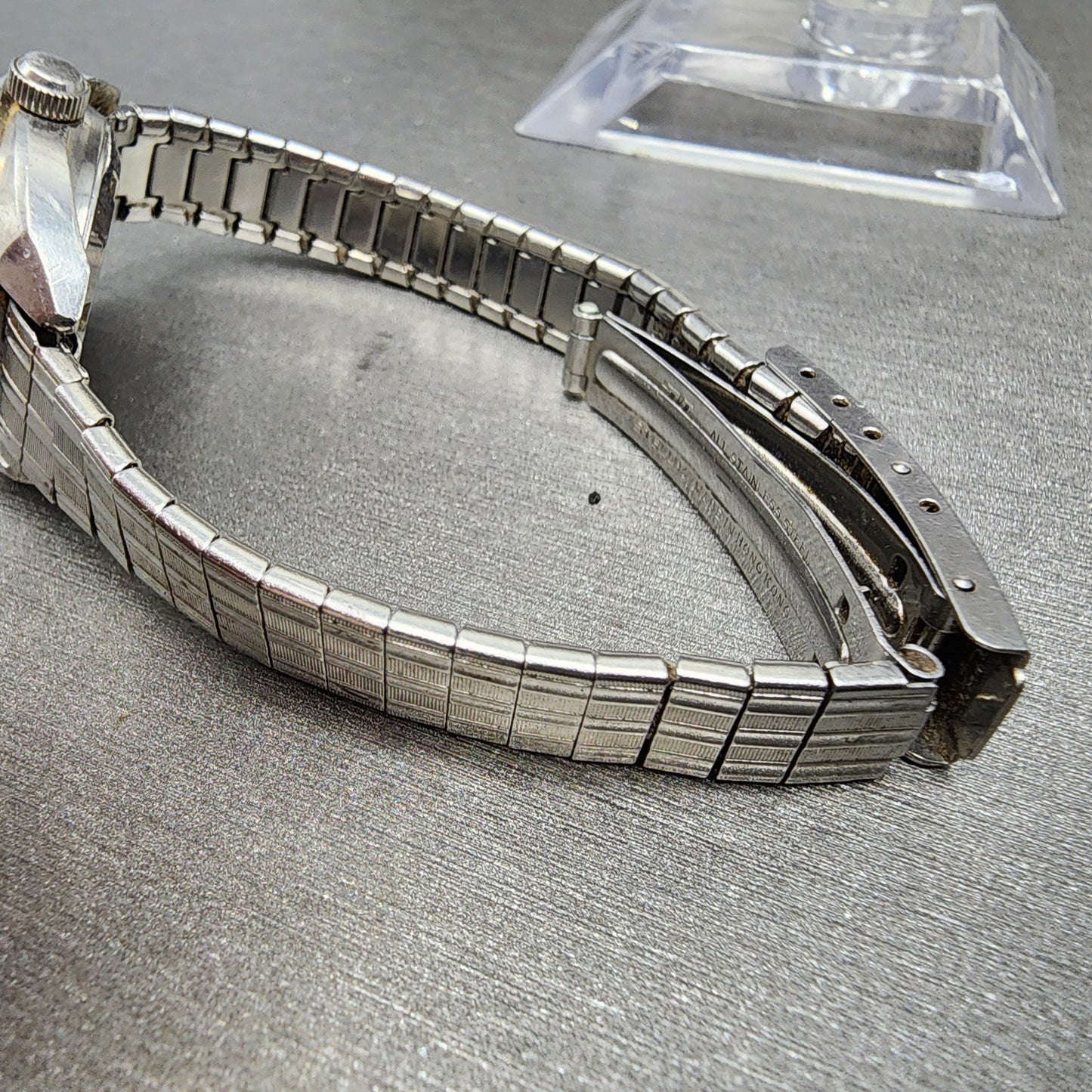 Seiko Automatic Watch Women 23mm Black Dial Silver Tone Date 2517-0221 PARTS