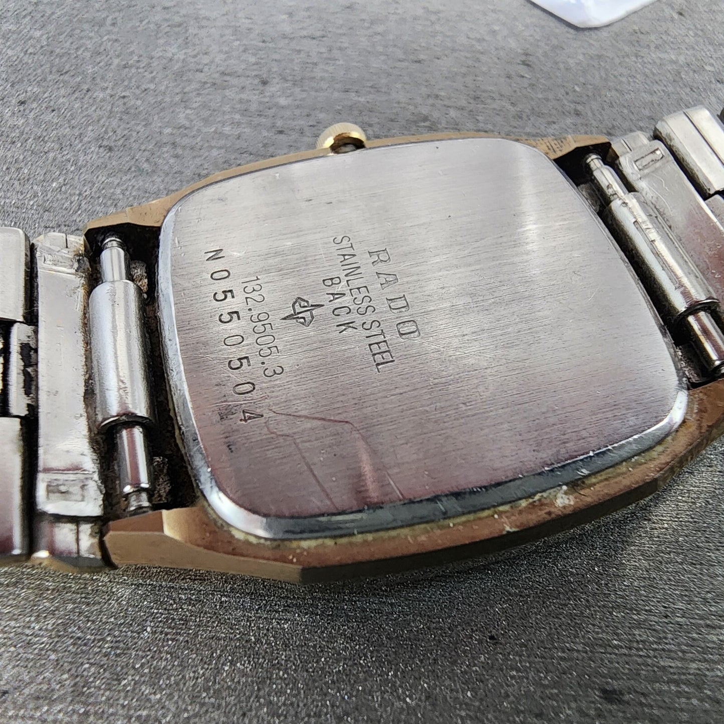 Rado Diastar Watch Men 29mm Gold Dial Gold Tone Rectangle 132.9505.3 New Battery
