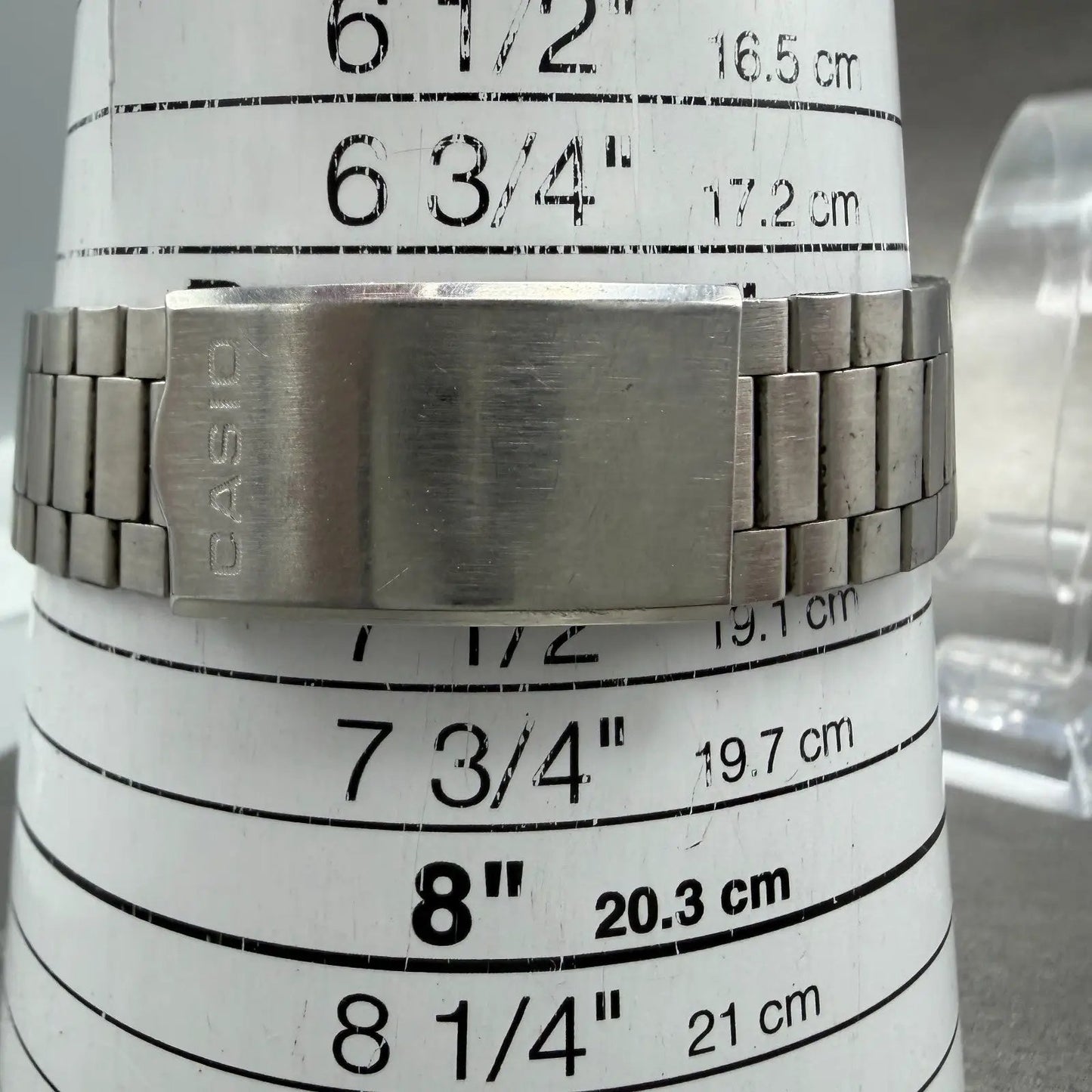 Casio 54QS-25 Watch Men 35mm Digital Silver Tone Round Daydate VTG PARTS11
