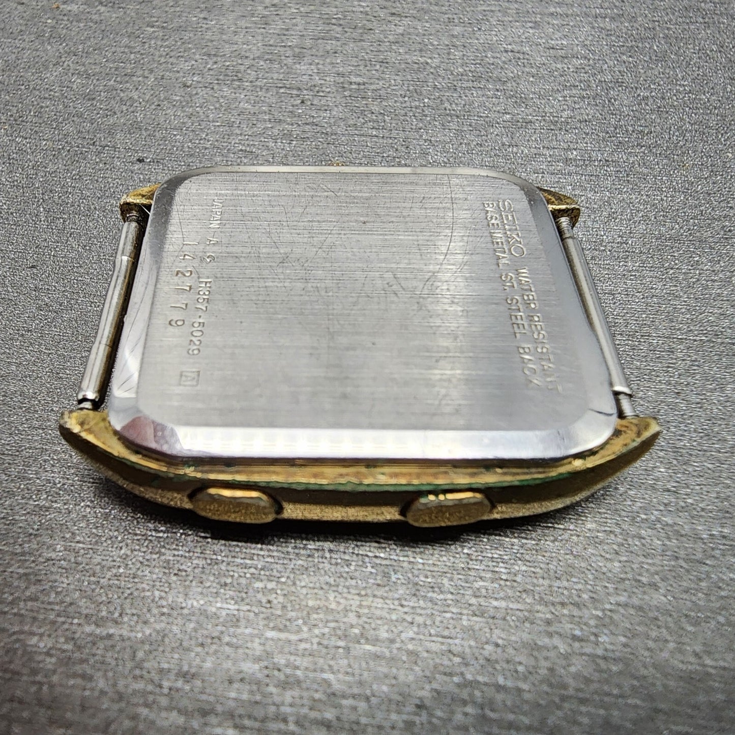 Seiko Analog Digital Watch Men 31mm Gold Dial Gold Tone H357-5029 PARTS