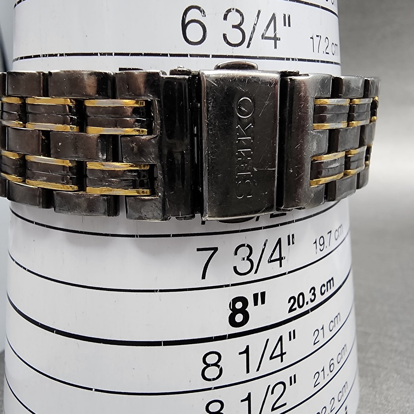 Seiko Tank Watch Men 27mm Black Dial Black &gold Tone Date V7395b19 New Battery10