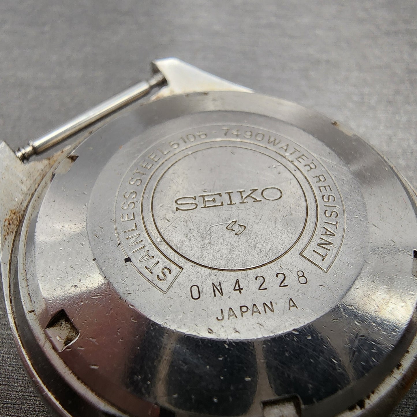 Seiko 5 Actus SS Watch Men 38mm Silver Dial Silver Tone Daydate 6106-7490 Runs