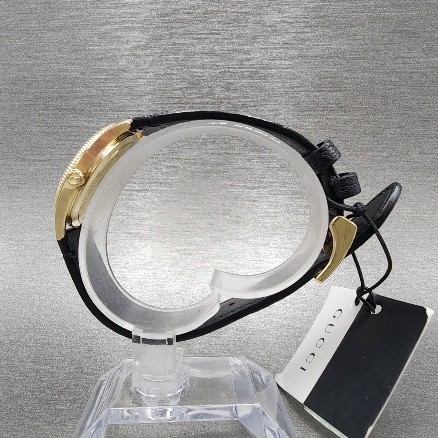 Gucci G-Timeless Watch Women 29mm Silver Dial Gold Tone Round Leather YA1265023