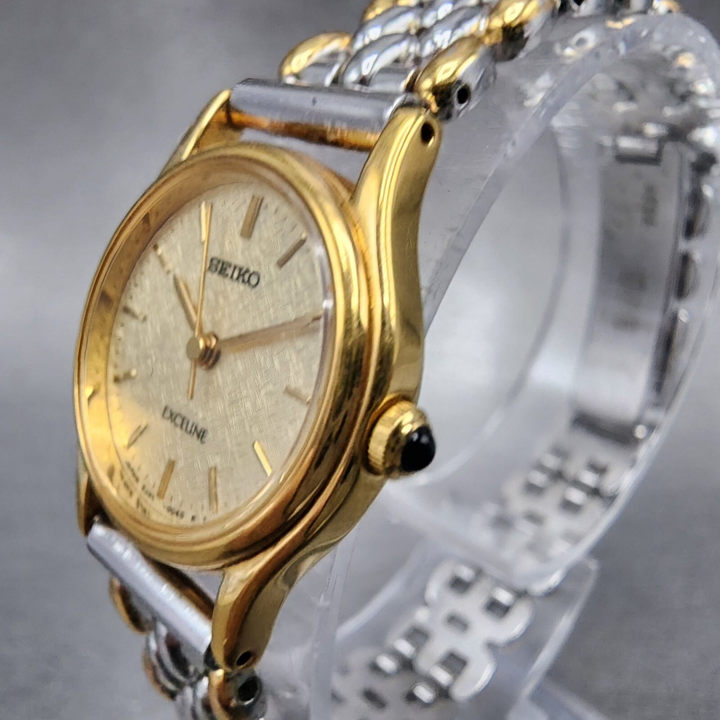 Seiko Exceline Watch Women 21mm Champagne Dial Two Tone 2j41-0040 New Battery