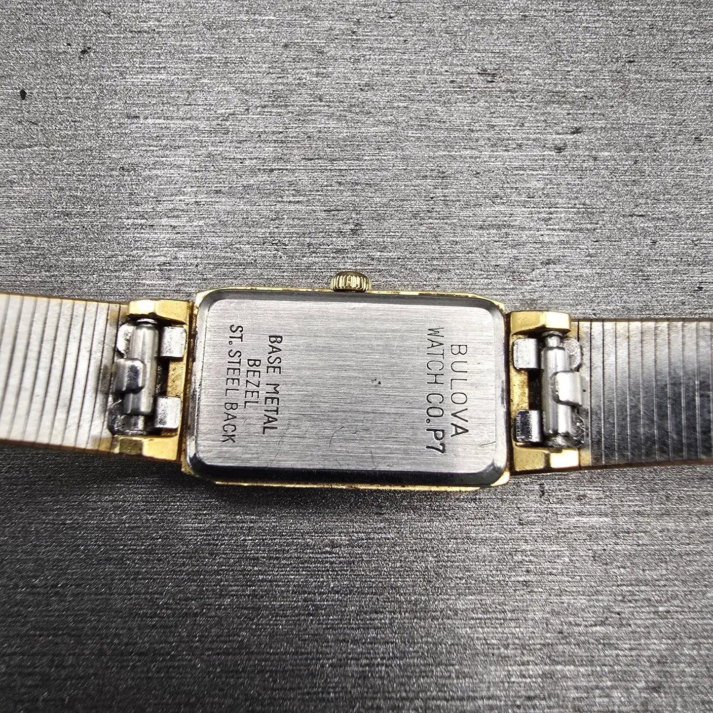 Bulova Tank Watch Women 13mm Champagne Dial Gold Tone Rectangle 92T74 NewBattery10