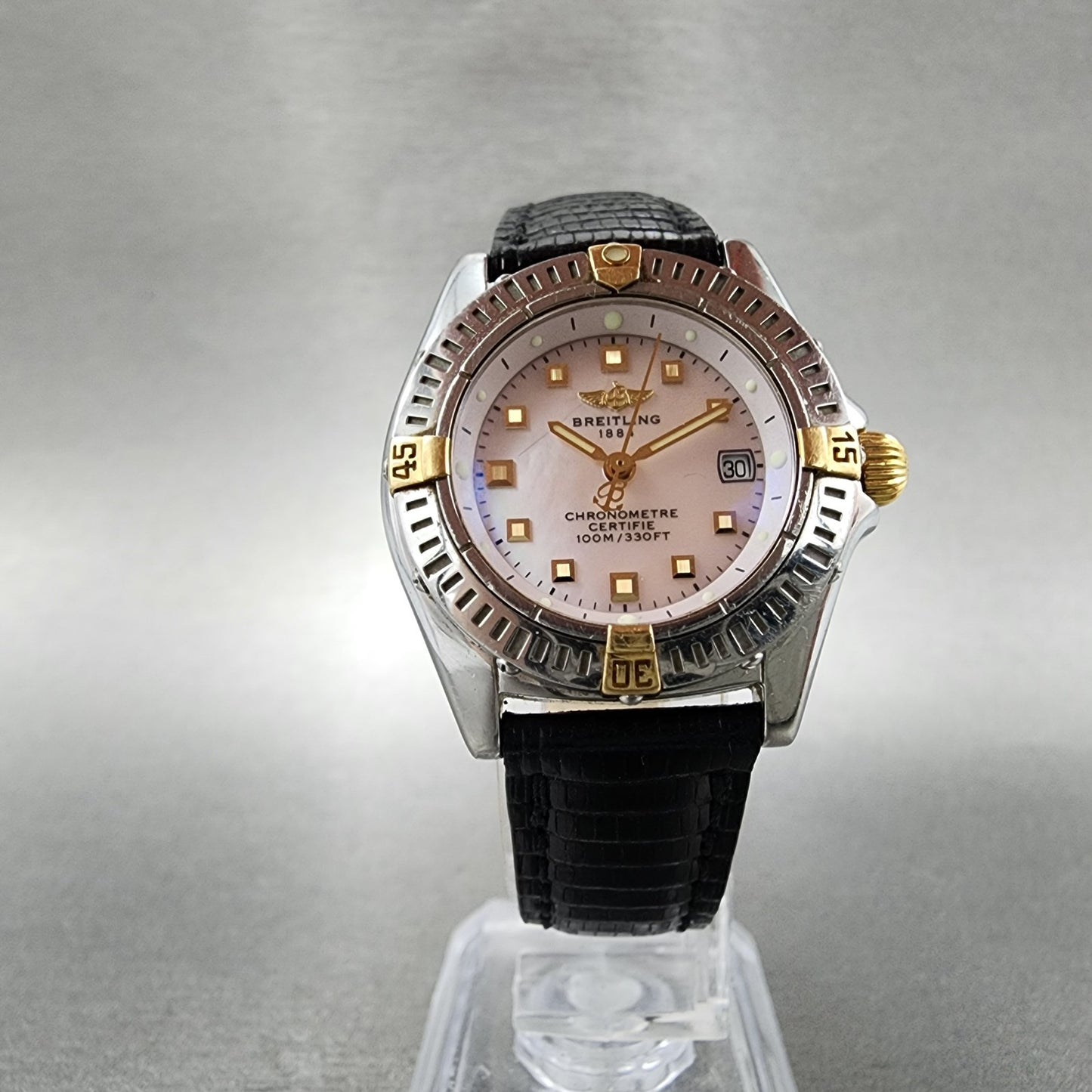 Breitling Callistino Watch Women 29mm MOP Dial Two Tone Date B72345 New Battery