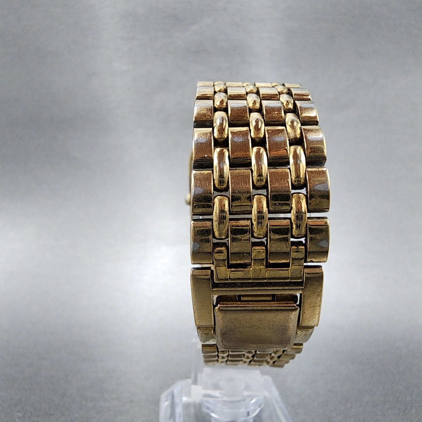Seiko Tank Watch Men 27mm Champagne Dial Gold Tone Date 7n29-5b29 New Battery