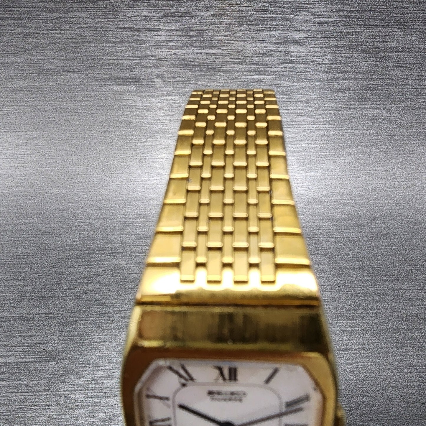 Seiko Tank Watch Men 26mm White Dial Gold Tone Rectangle 2620-5640 PARTS