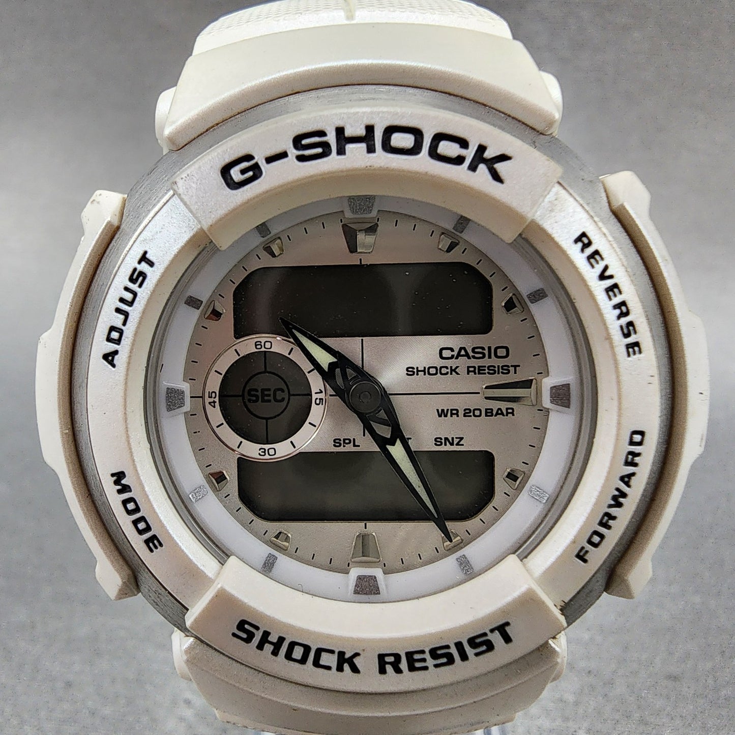 Casio G-Shock G-300LV Watch Men 46mm Analog Digital White Tone Round PARTS