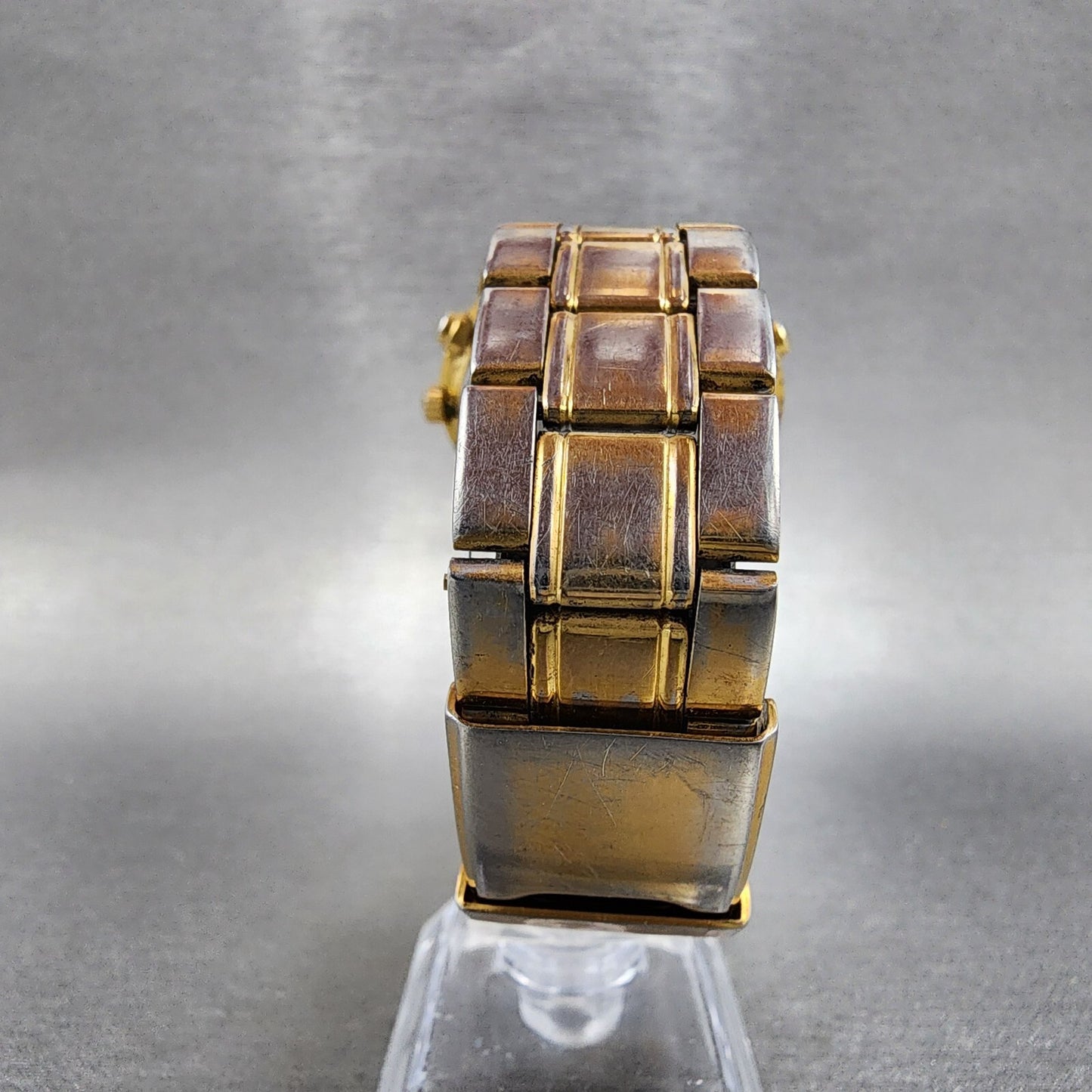 Seiko Chronograph Watch Men 37mm Black Dial Gold Date Alarm 7T32-6G40 READ!!!!!!