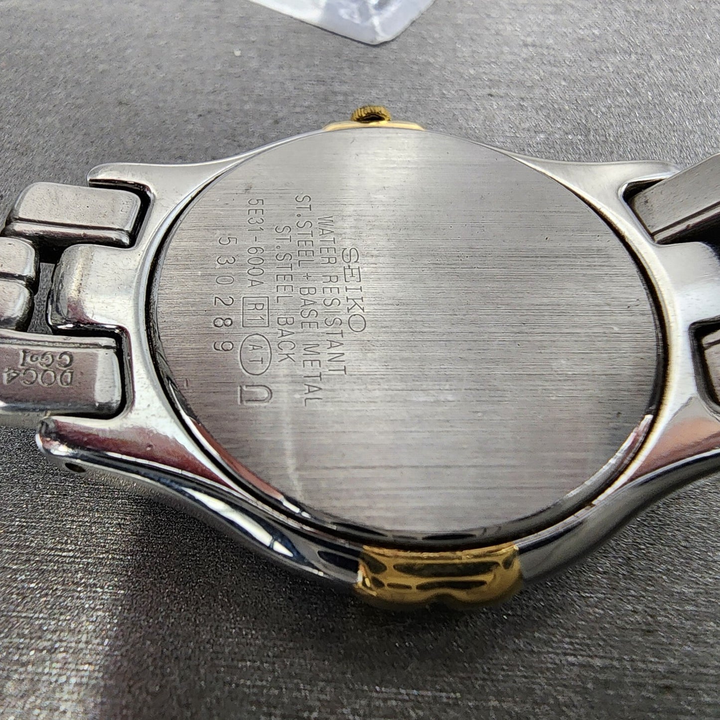 Seiko Dolce Watch Men 33mm Cream Dial Two Tone Round 5E31-600A New Battery