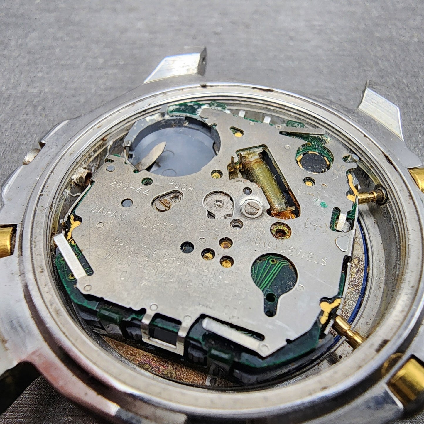 Citizen Yachtmaster Watch Men 42mm Analog Digital Round C211 Silver Tone PARTS