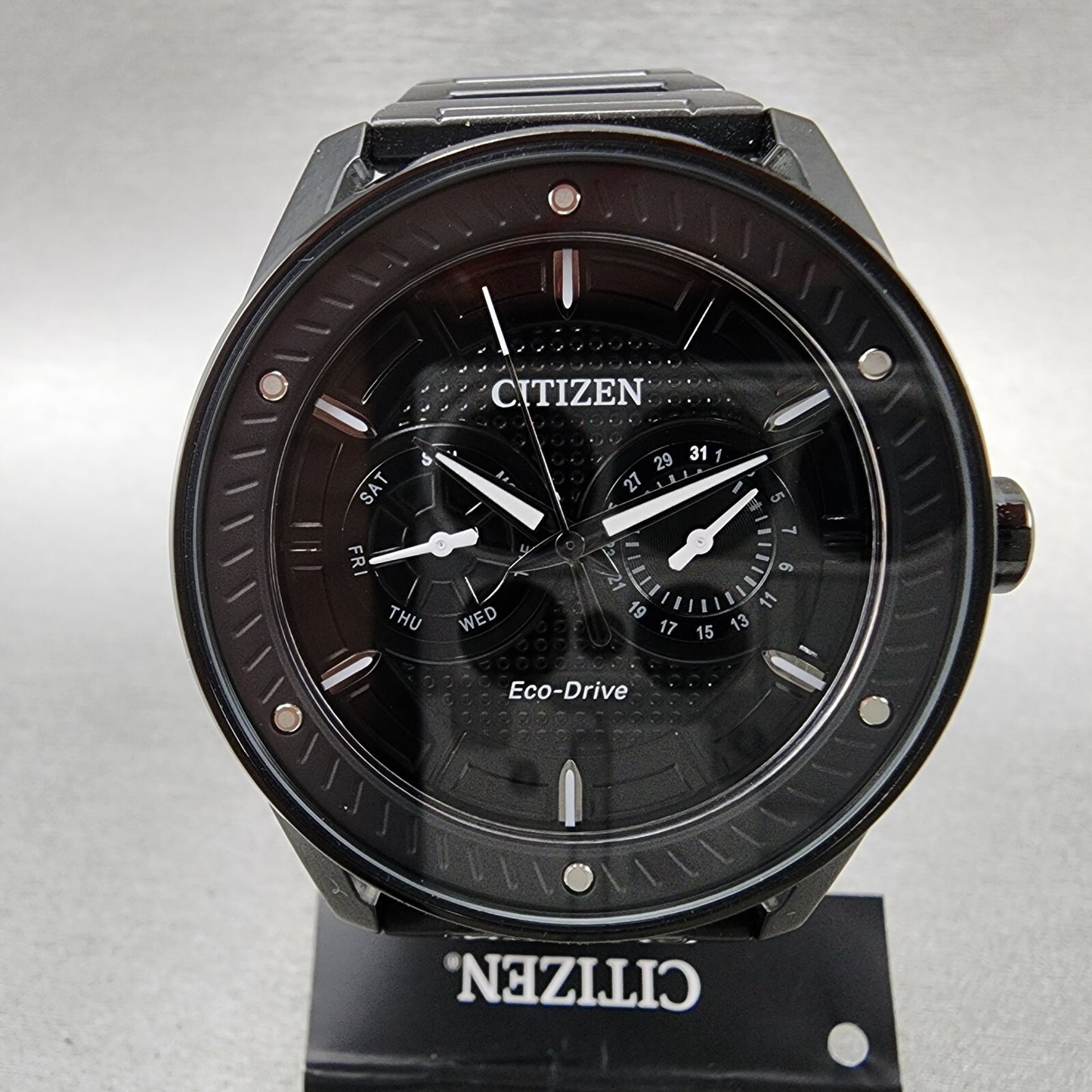 Citizen Eco-Drove CTO Watch Men 43mm Black Dial Black Tone Daydate RoundRuns