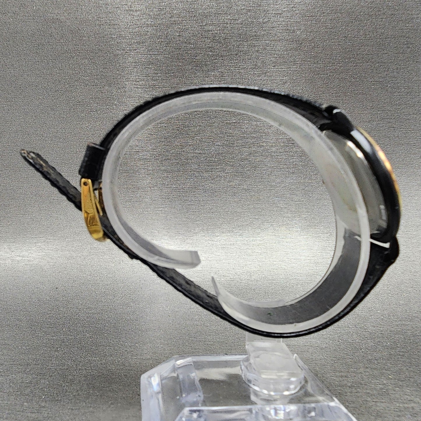 Seiko Watch Men 32mm Black Dial Black Tone Oval 6530-5129 PARTS