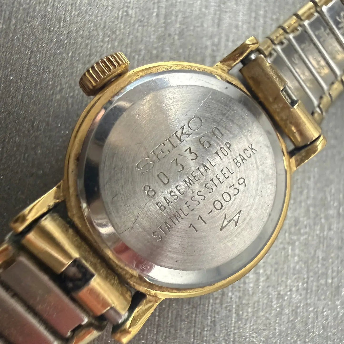 Seiko Watch Women 20mm Gold Dial Gold Tone Round 11-0039 Manual wind Works10