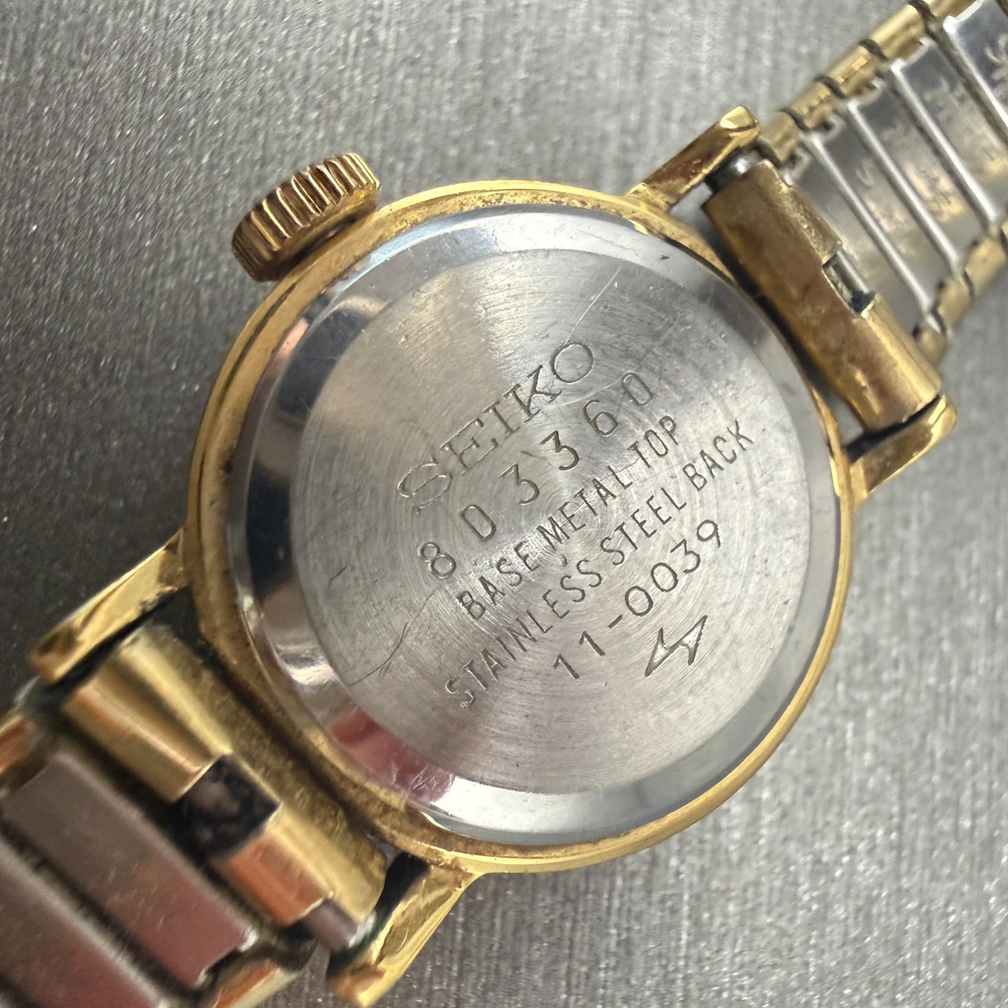Seiko Watch Women 20mm Gold Dial Gold Tone Round 11-0039 Manual wind Works10