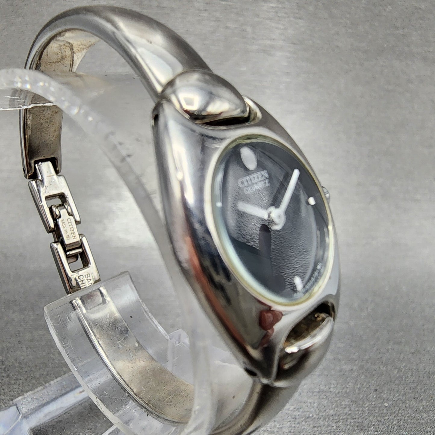 Citizen Watch Women 20mm Black Dial Silver Tone Round 5421-S76434 New Battery